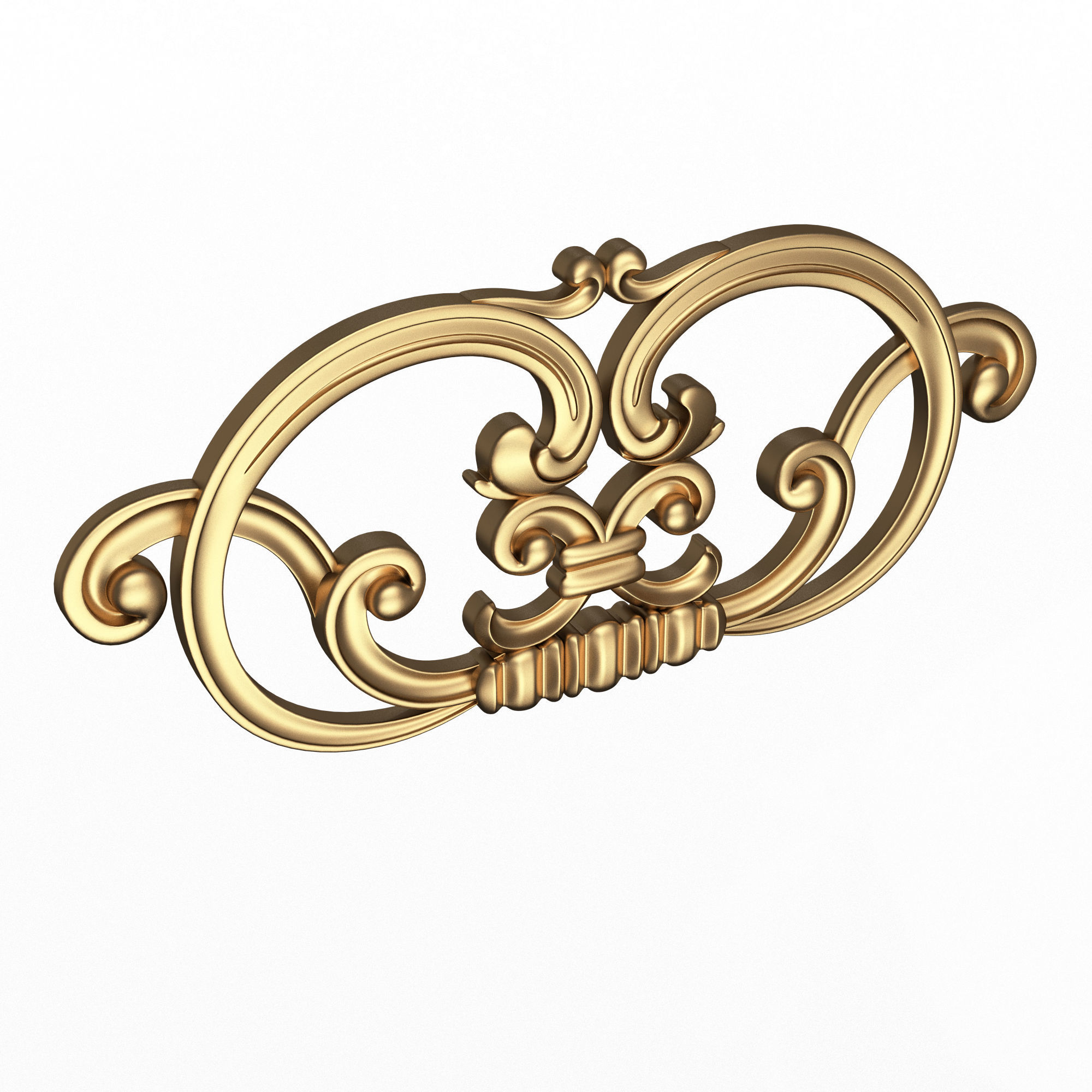 Collection of Carved Plaster Molding Decorations Low-poly 3D model_8