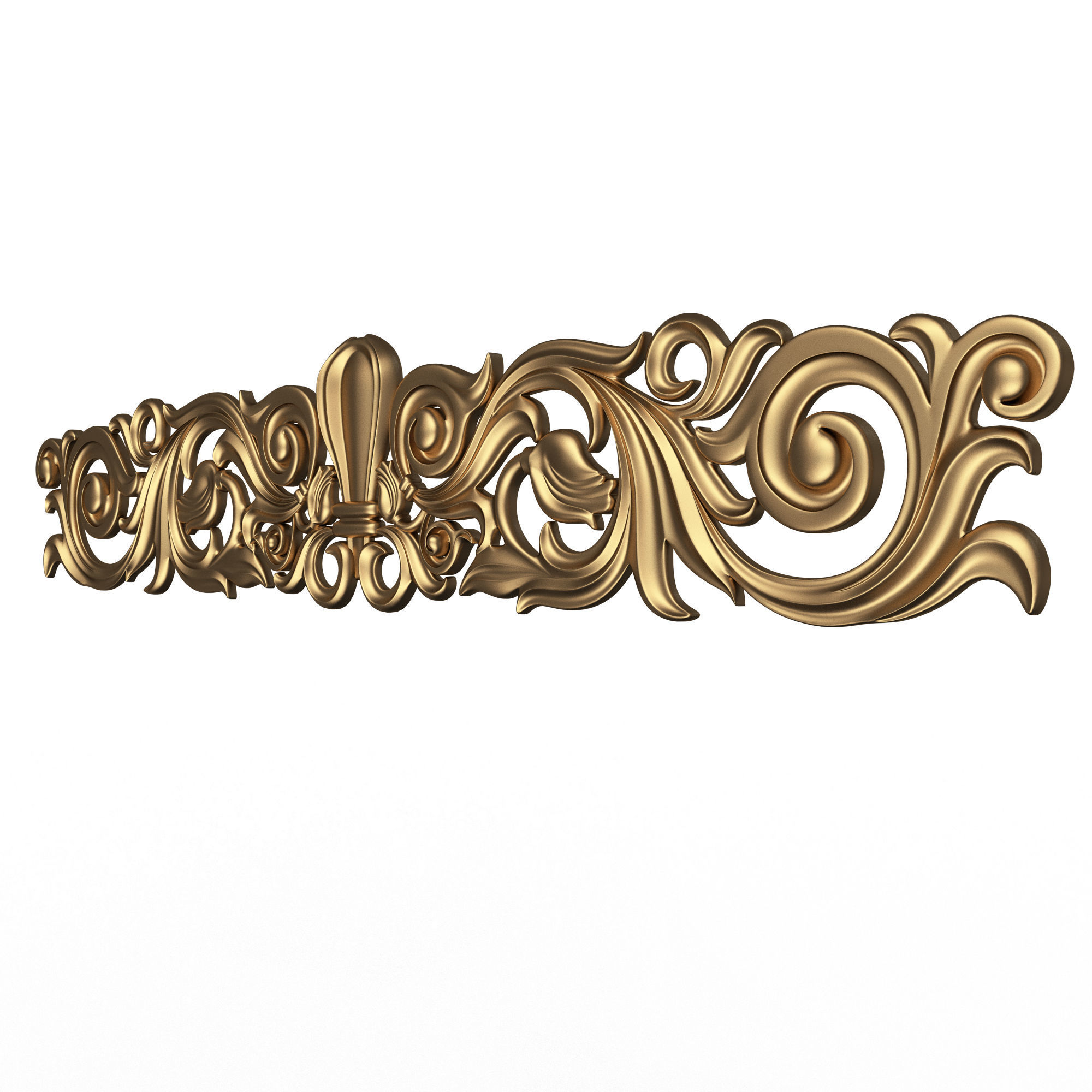 Collection of Carved Plaster Molding Decorations Low-poly 3D model_15