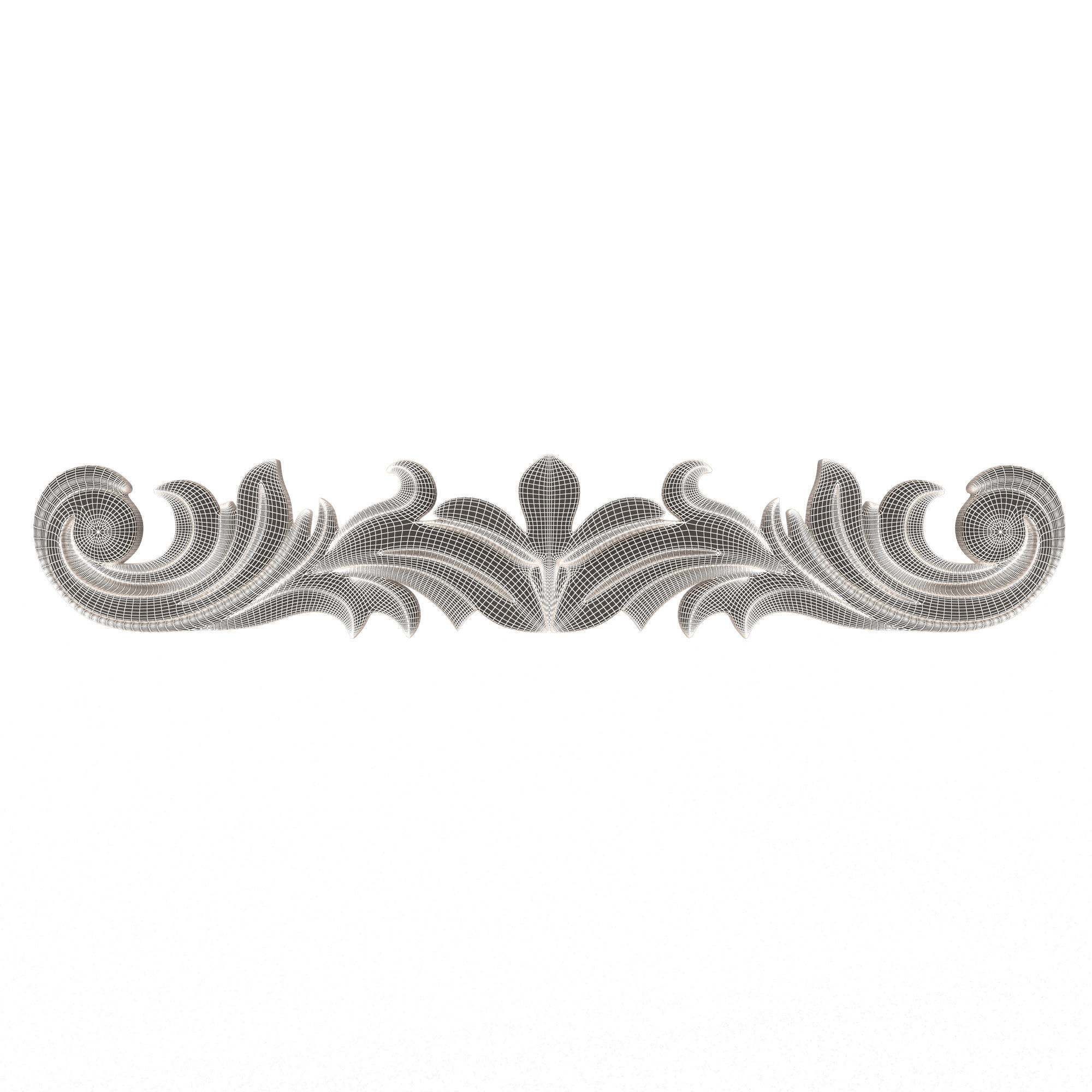 Collection of Carved Plaster Molding Decorations Low-poly 3D model_43