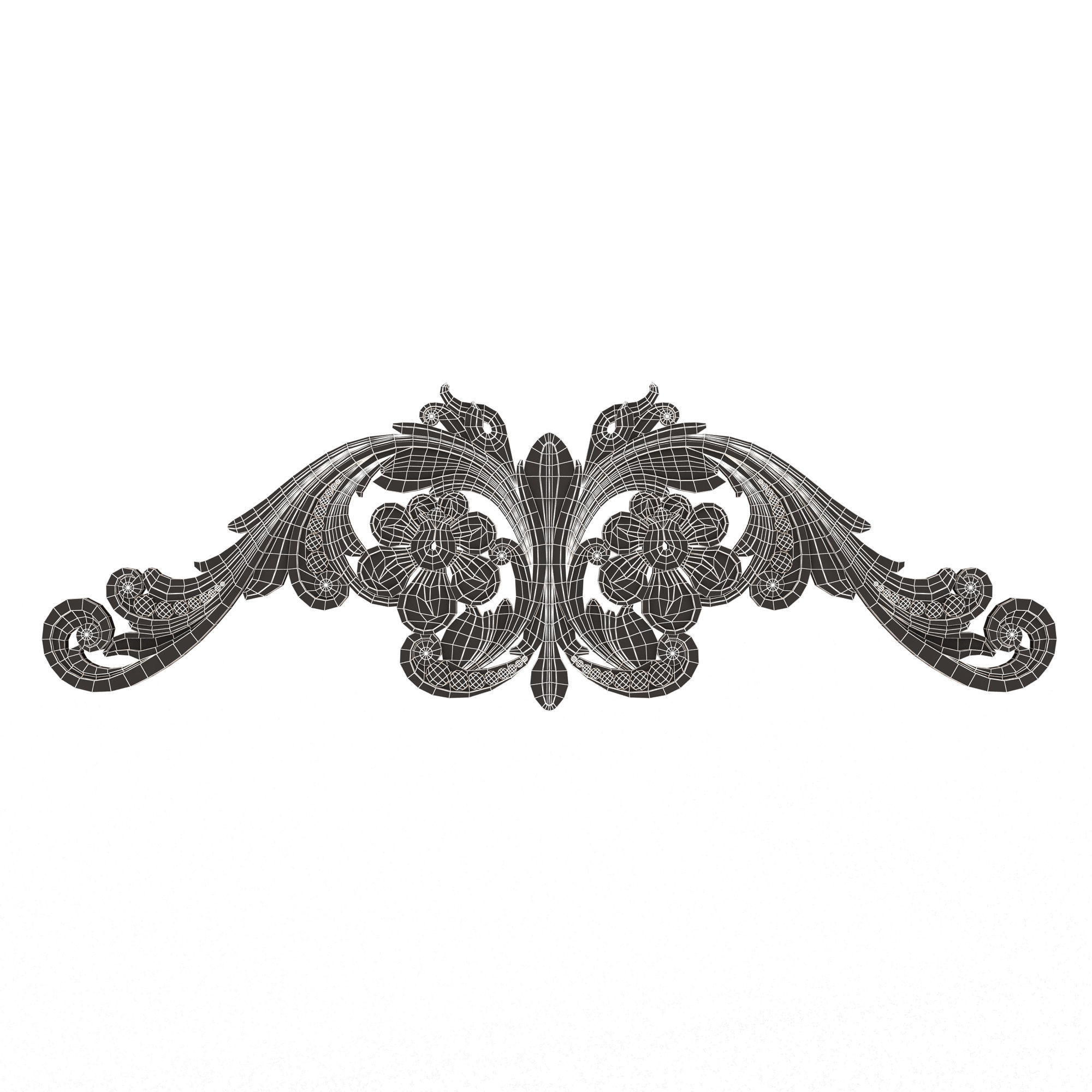Collection of Carved Plaster Molding Decorations Low-poly 3D model_62