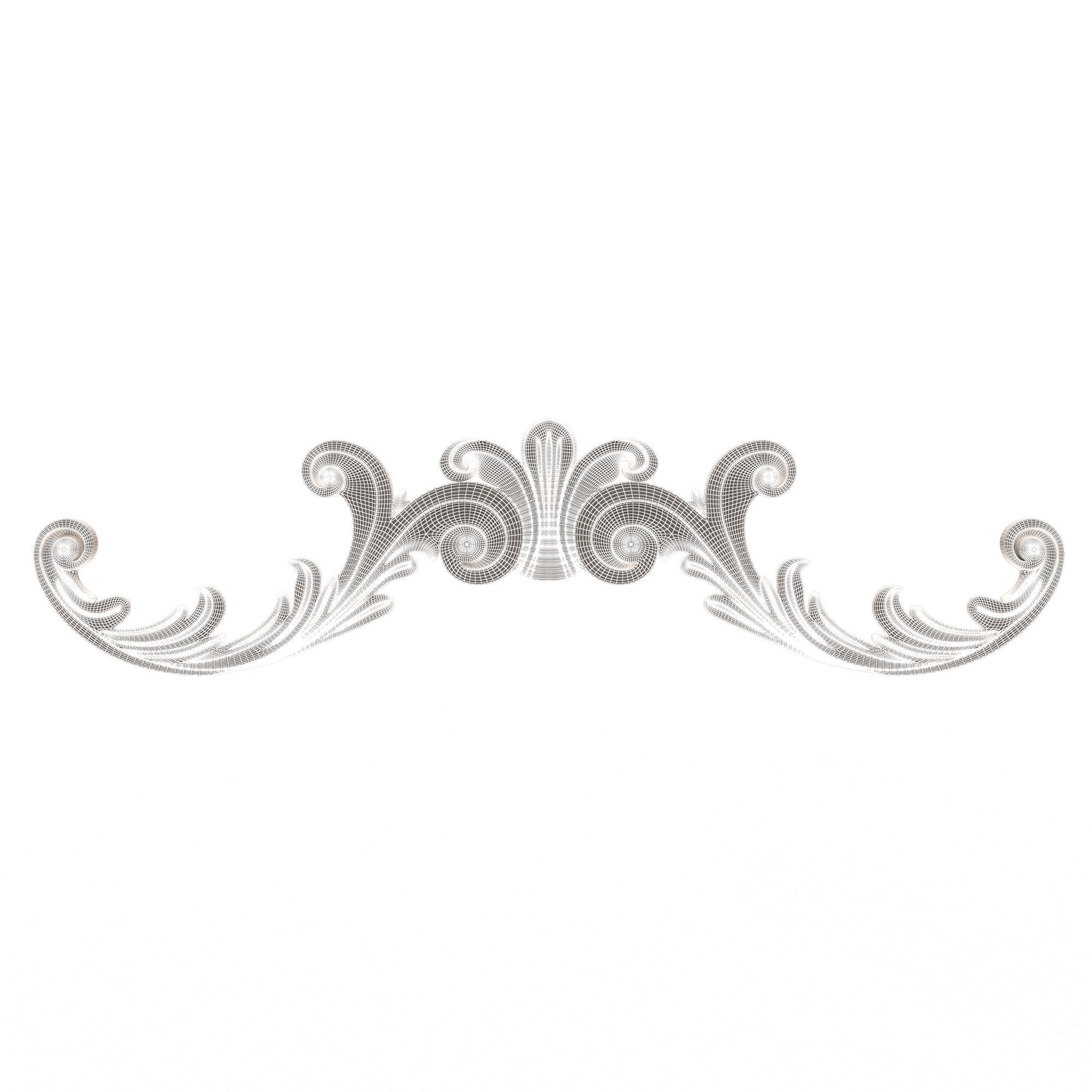 Collection of Carved Plaster Molding Decorations Low-poly 3D model_42