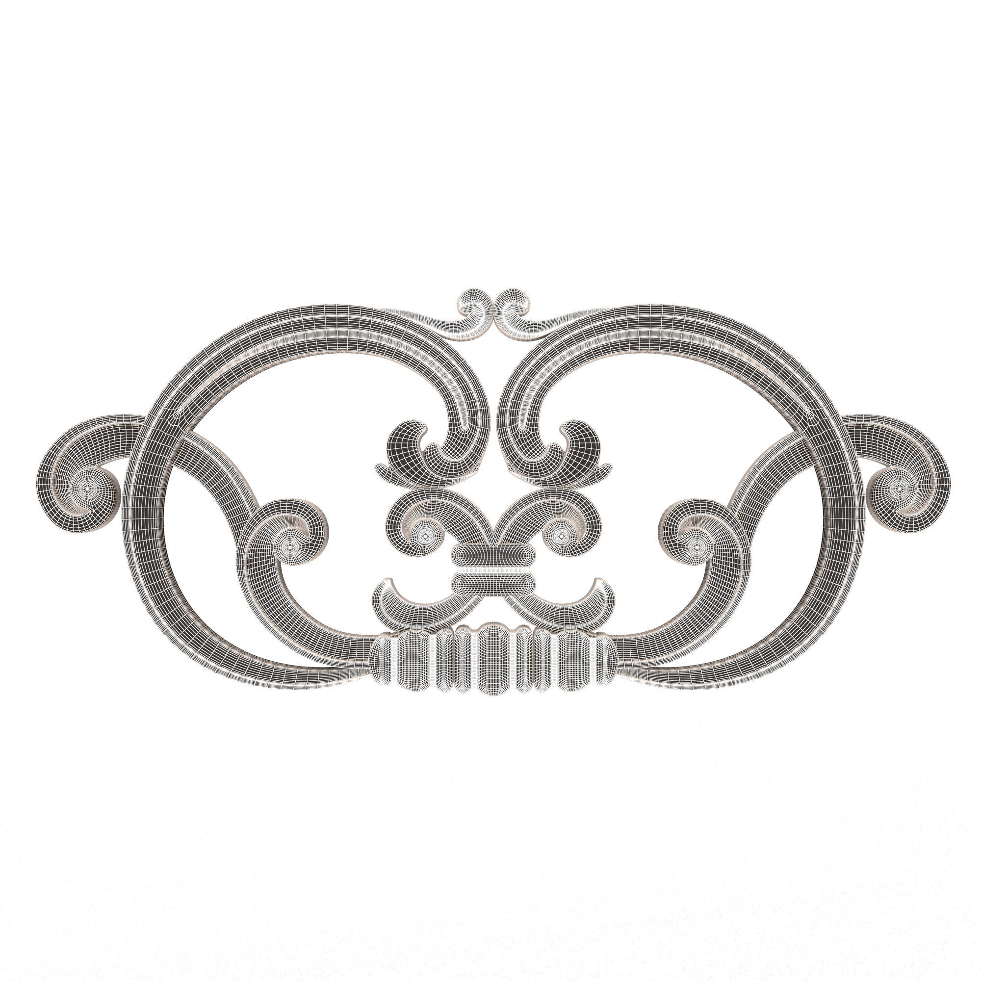 Collection of Carved Plaster Molding Decorations Low-poly 3D model_44