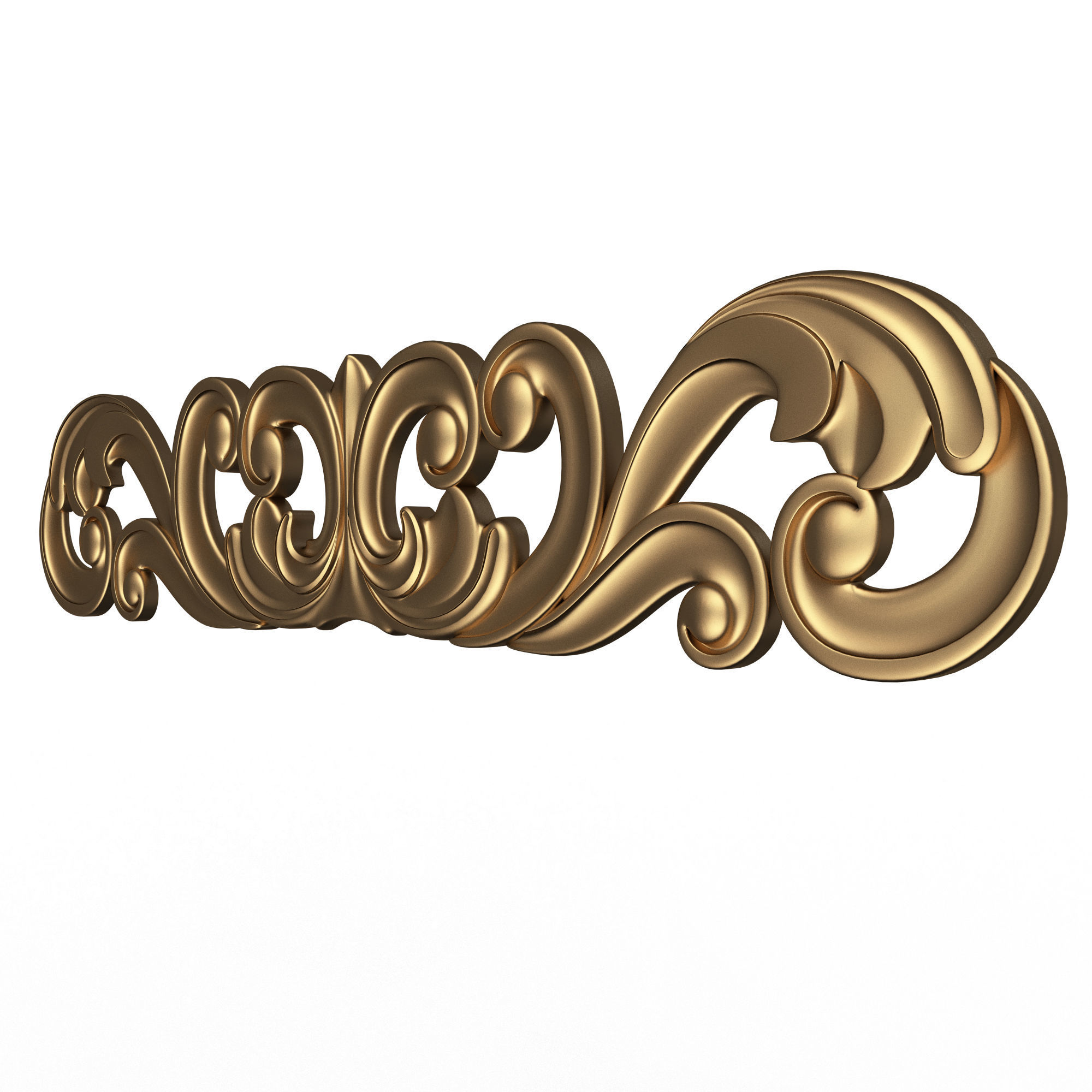 Collection of Carved Plaster Molding Decorations Low-poly 3D model_25