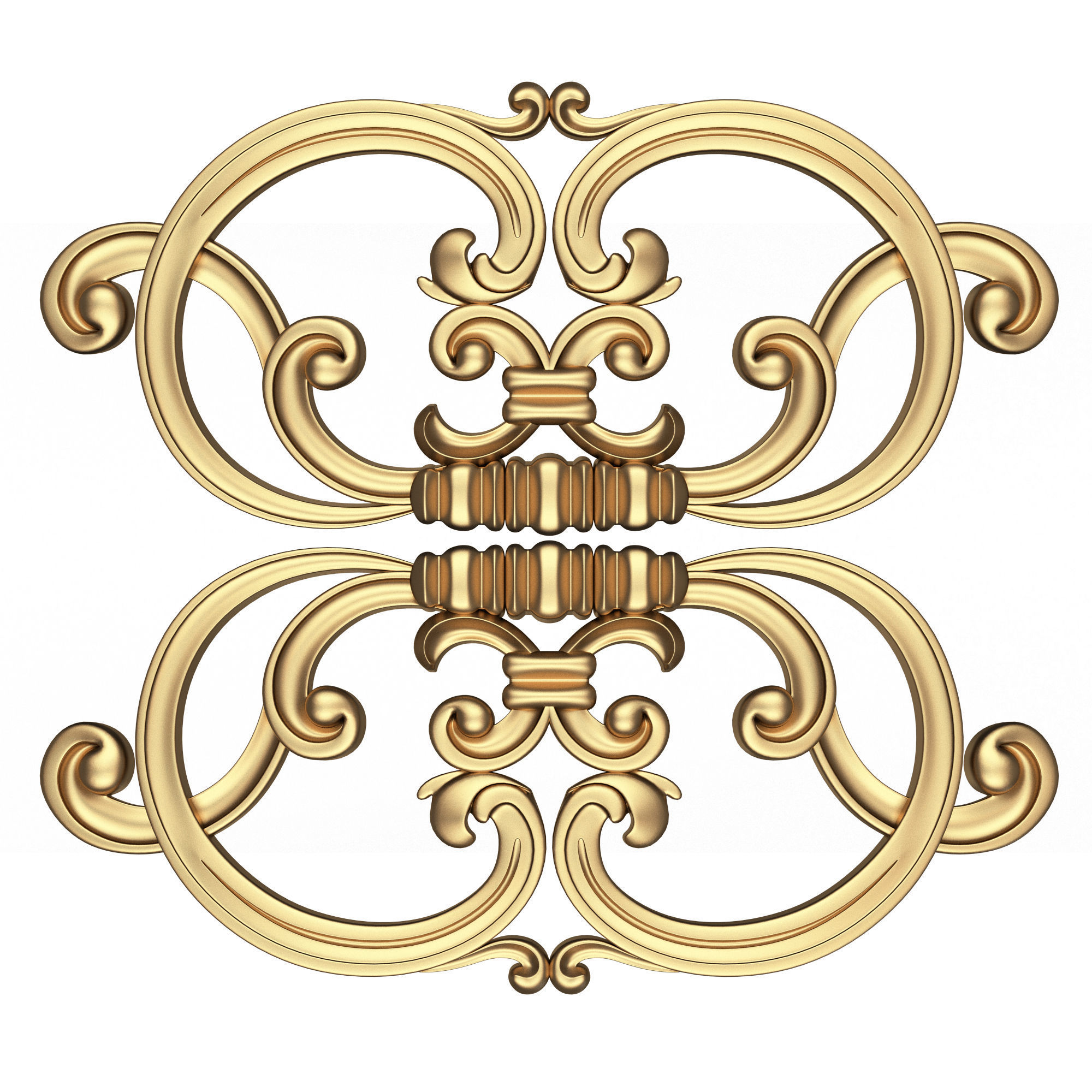 Collection of Carved Plaster Molding Decorations Low-poly 3D model_7