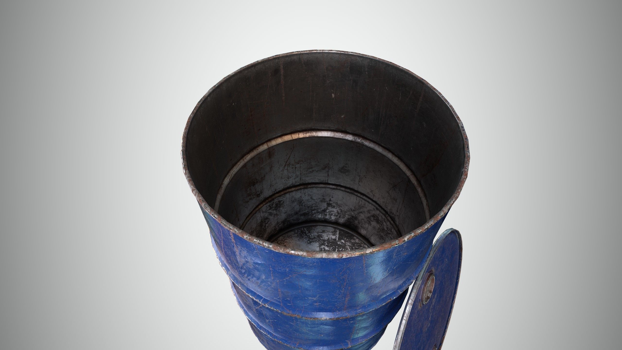 Oil Barrel 2 Open Low-poly 3D model_20