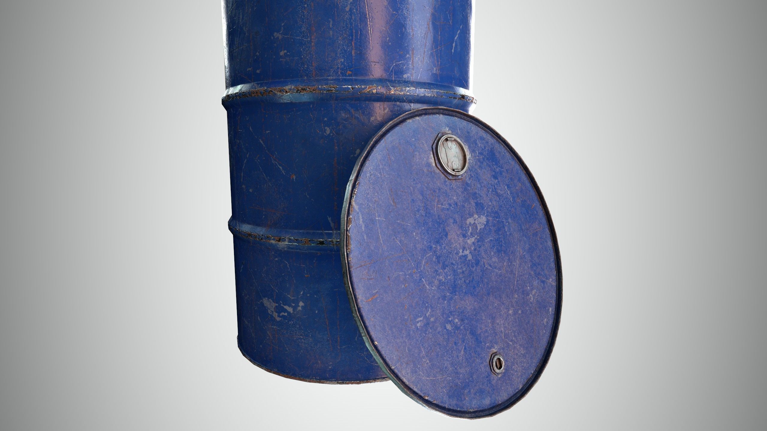 Oil Barrel 2 Open Low-poly 3D model_21