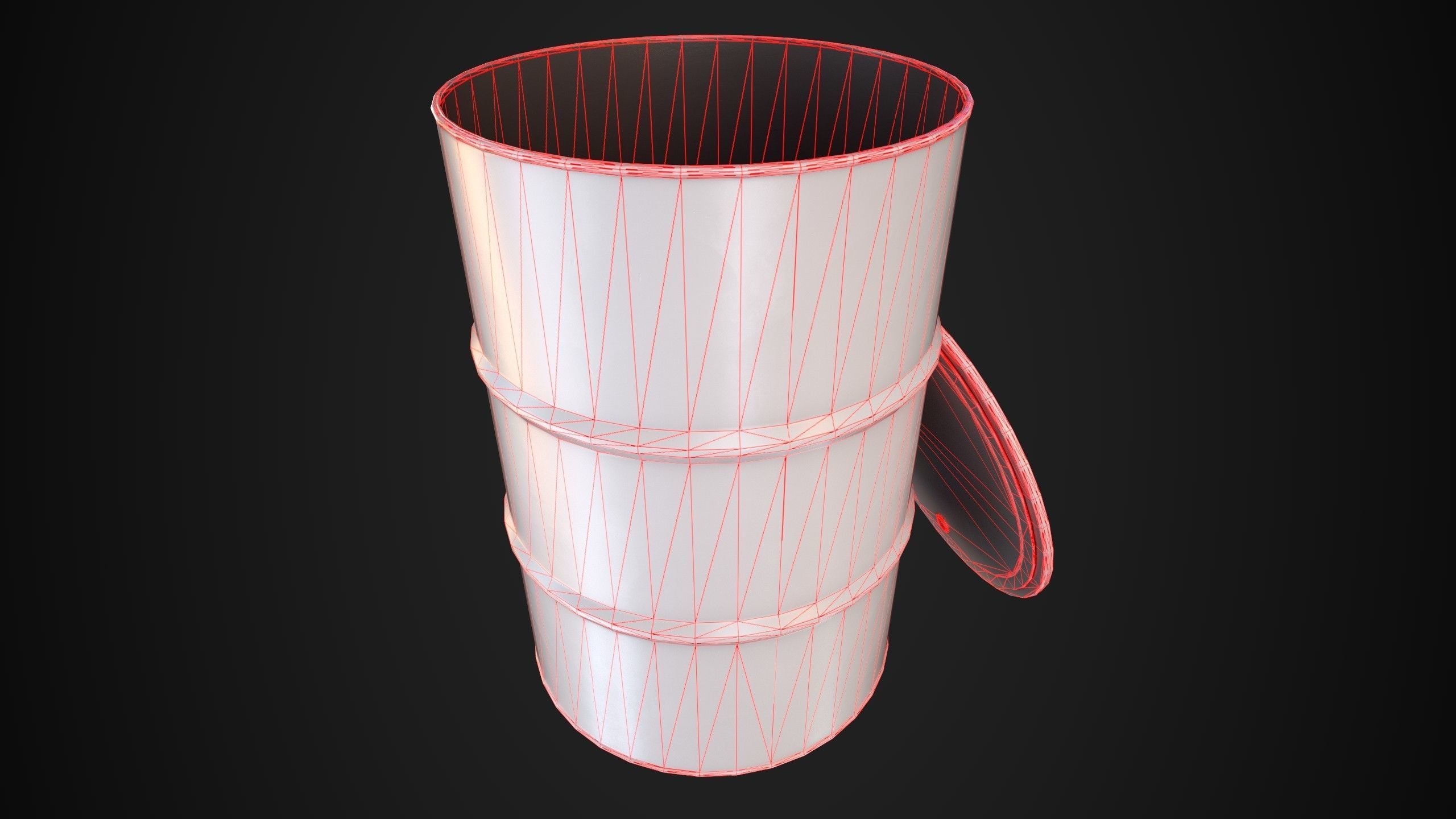 Oil Barrel 2 Open Low-poly 3D model_28