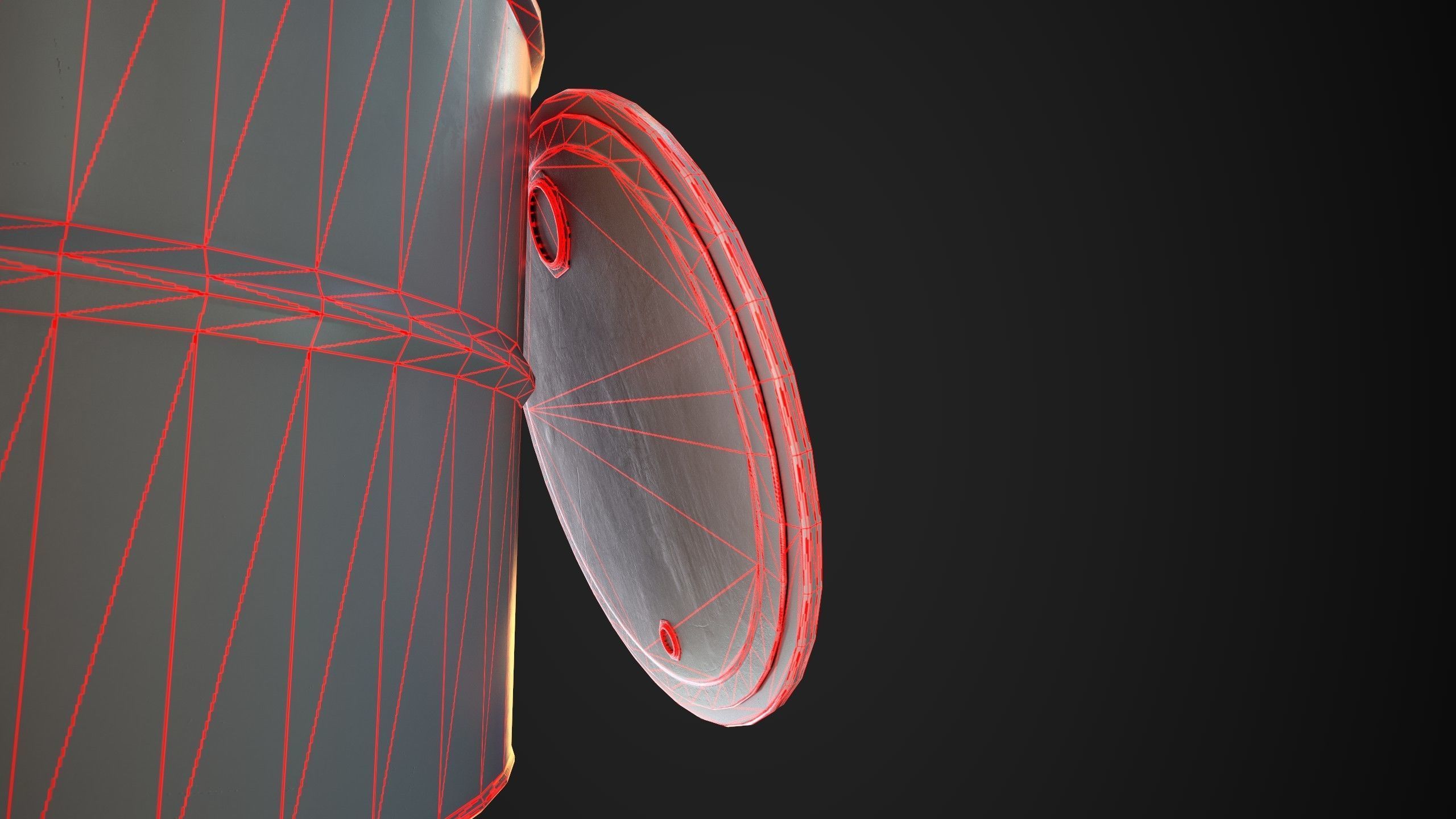 Oil Barrel 2 Open Low-poly 3D model_27