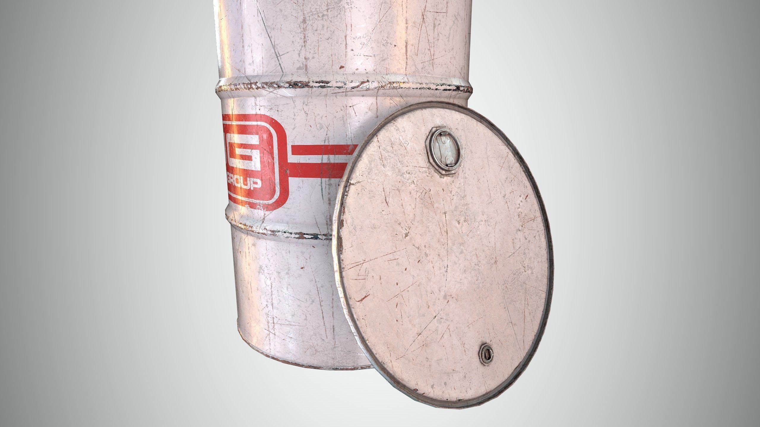 Oil Barrel 2 Open Low-poly 3D model_17