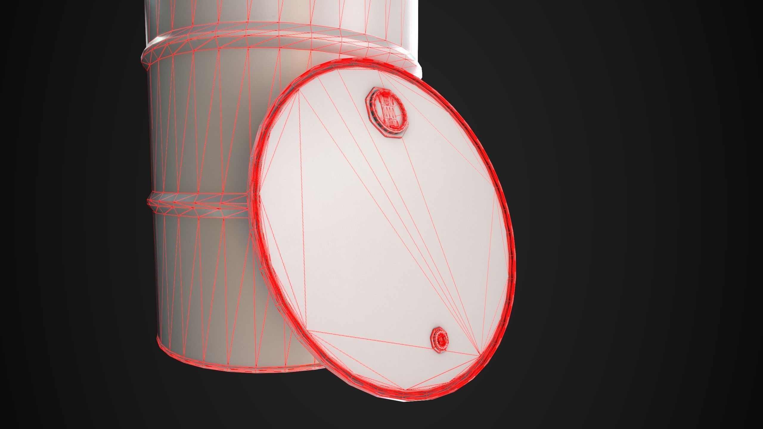 Oil Barrel 2 Open Low-poly 3D model_30