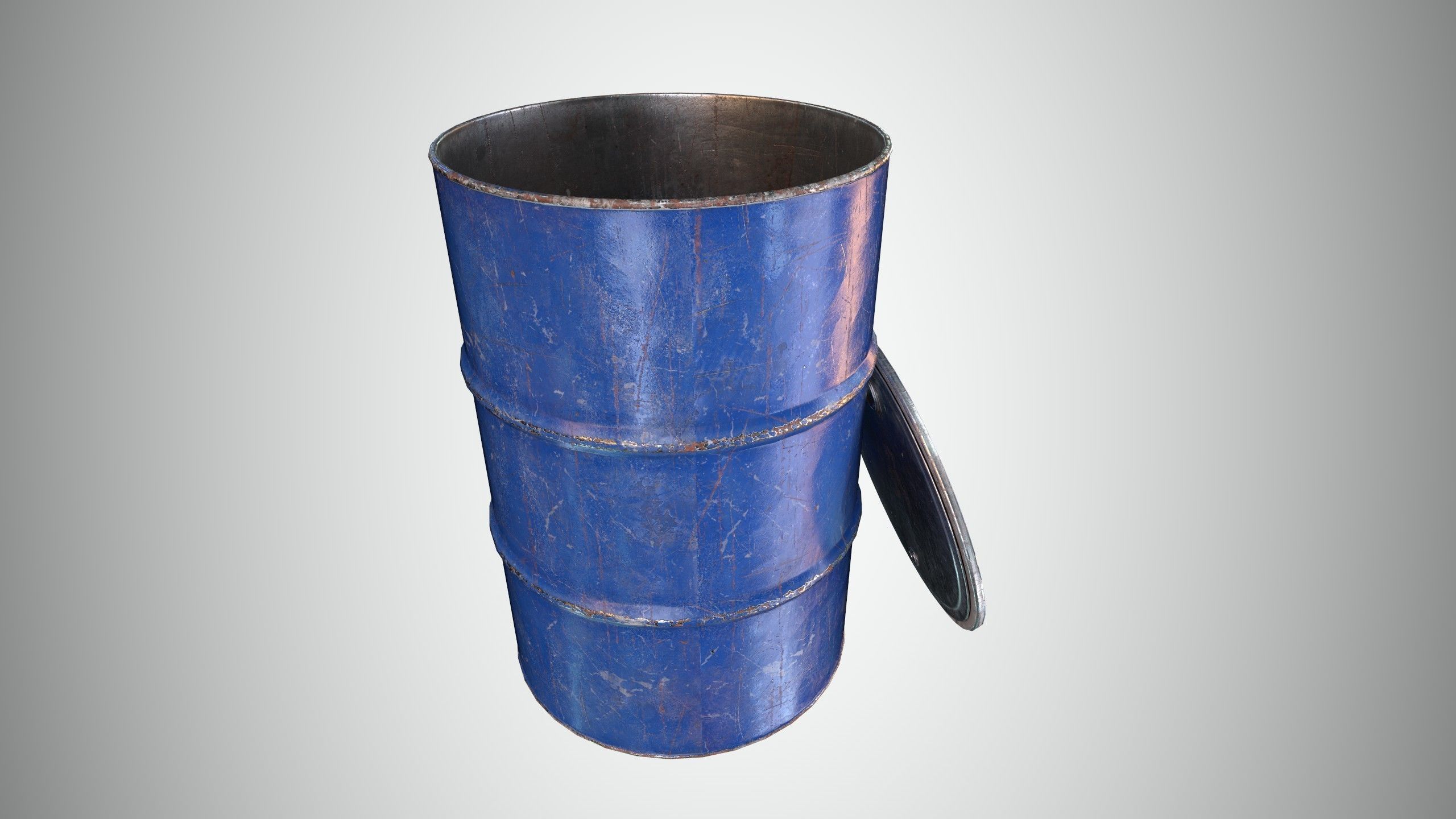Oil Barrel 2 Open Low-poly 3D model_19