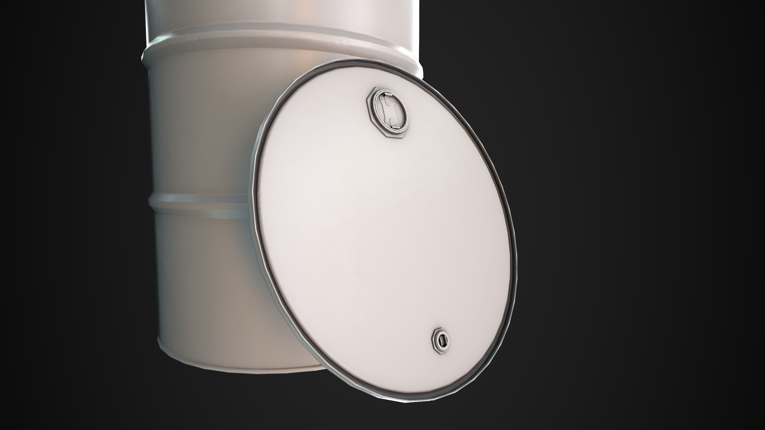 Oil Barrel 2 Open Low-poly 3D model_31