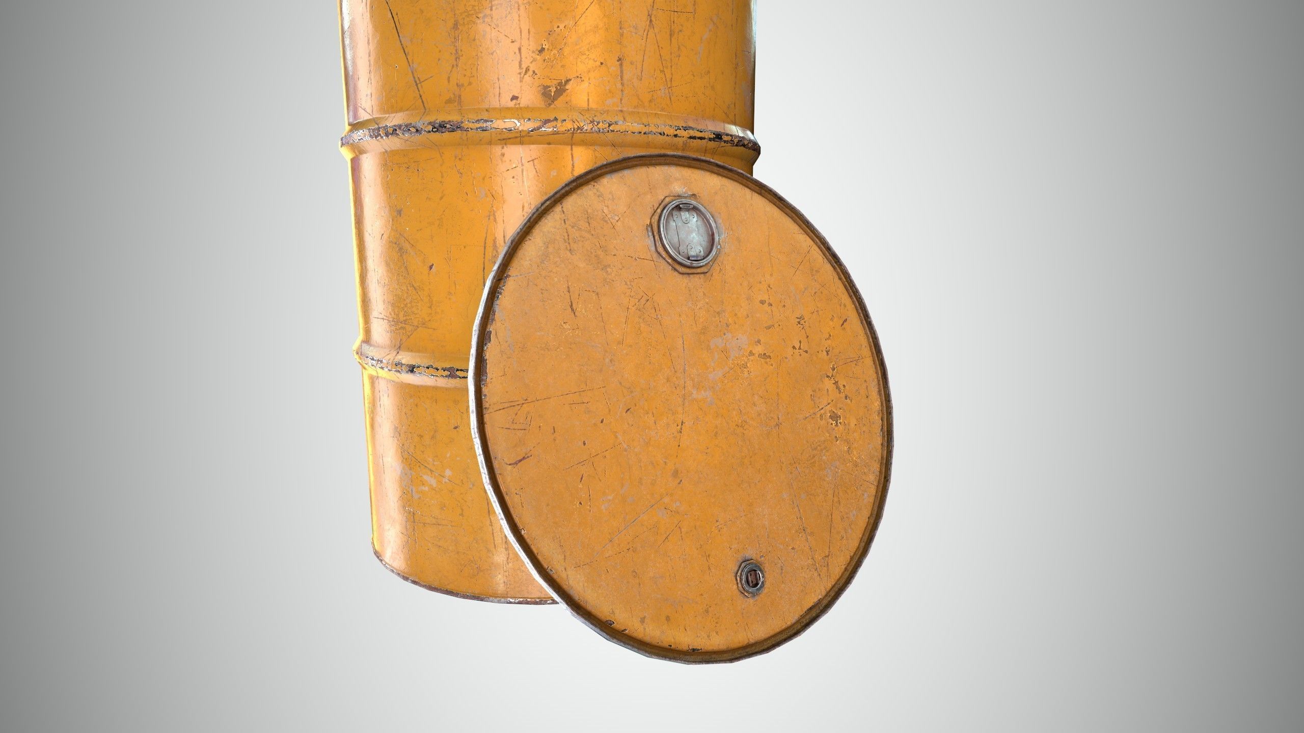 Oil Barrel 2 Open Low-poly 3D model_13