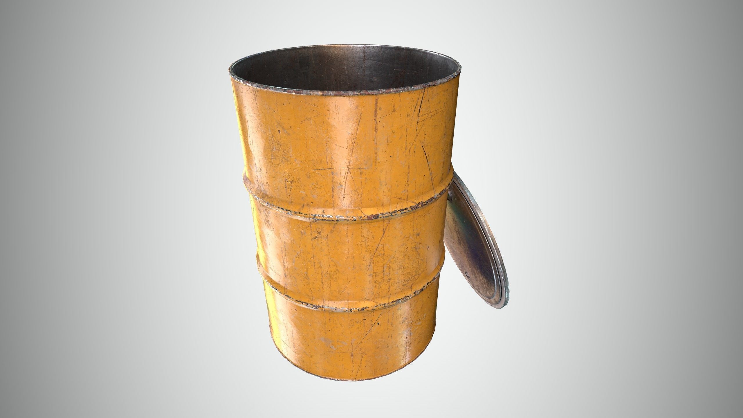 Oil Barrel 2 Open Low-poly 3D model_11