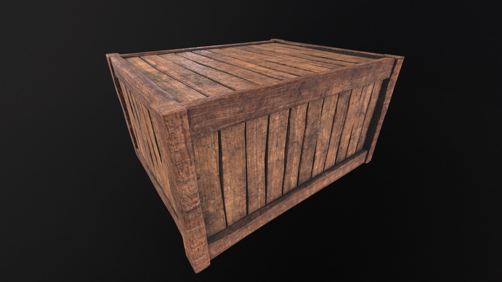 Wooden Box Low-poly 3D model_17