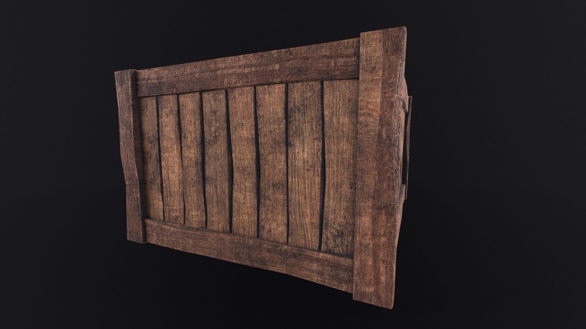 Wooden Box Low-poly 3D model_15