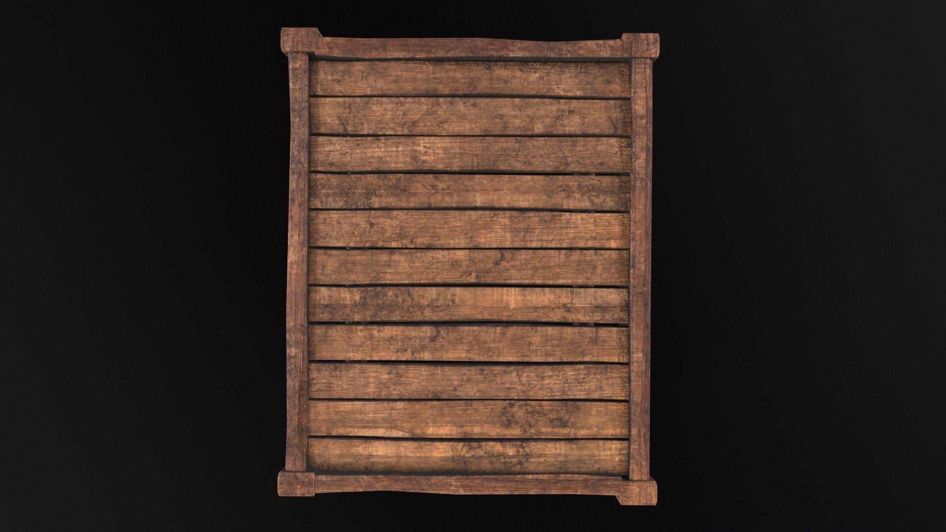 Wooden Box Low-poly 3D model_20