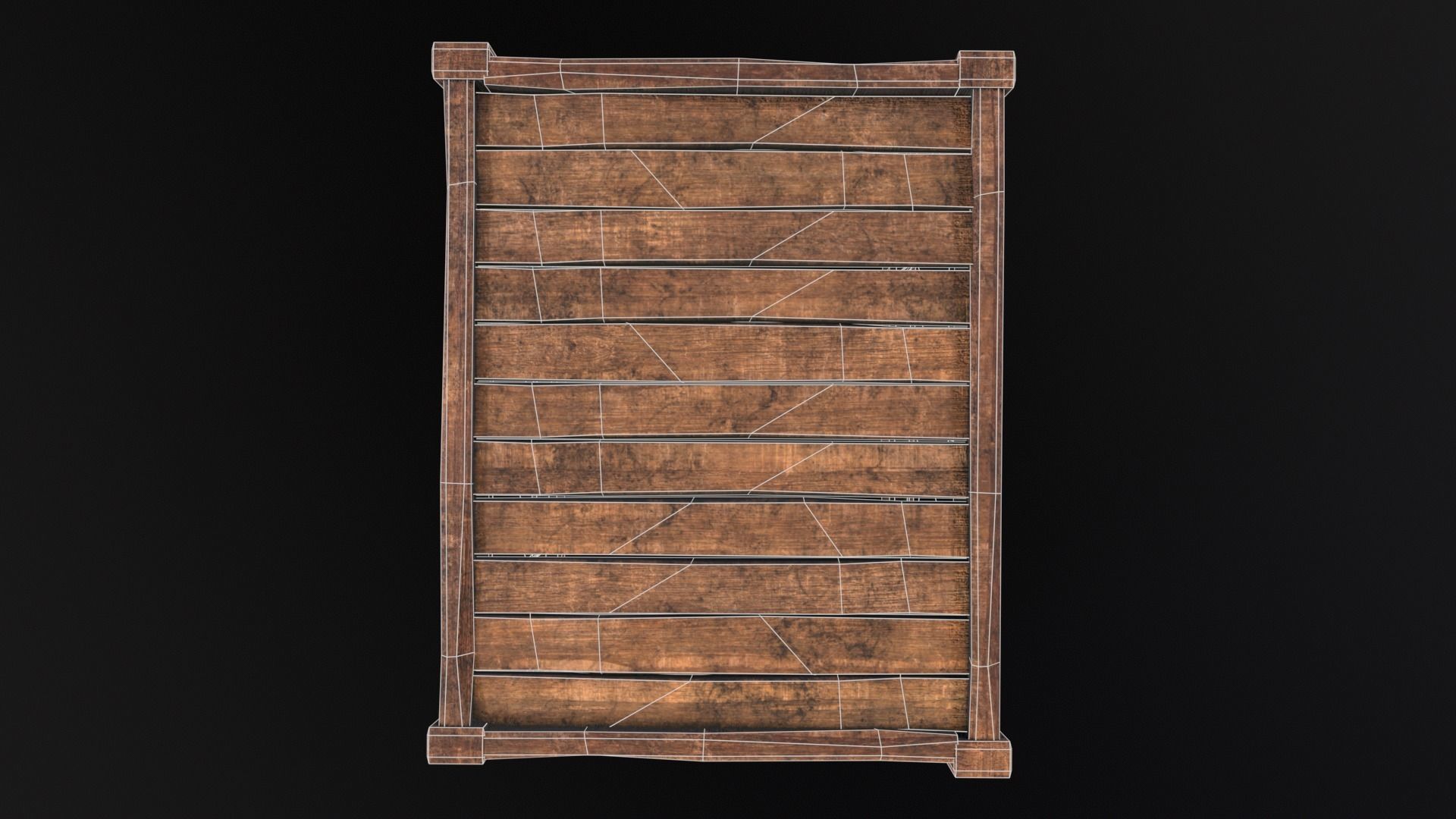 Wooden Box Low-poly 3D model_18