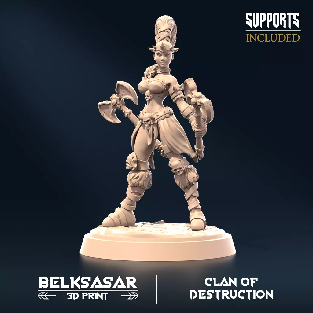 Barbarian of Destruction B Free 3D print model