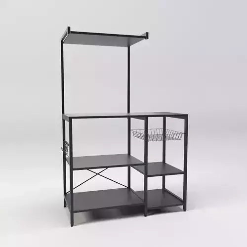 Black metal kitchen rack - Kitchen shelves - Bakers rack
