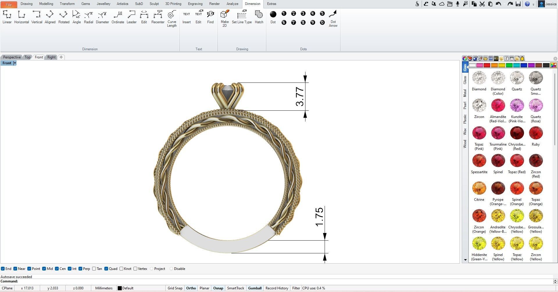 Solitaire Engagement Ring 3D print model_7