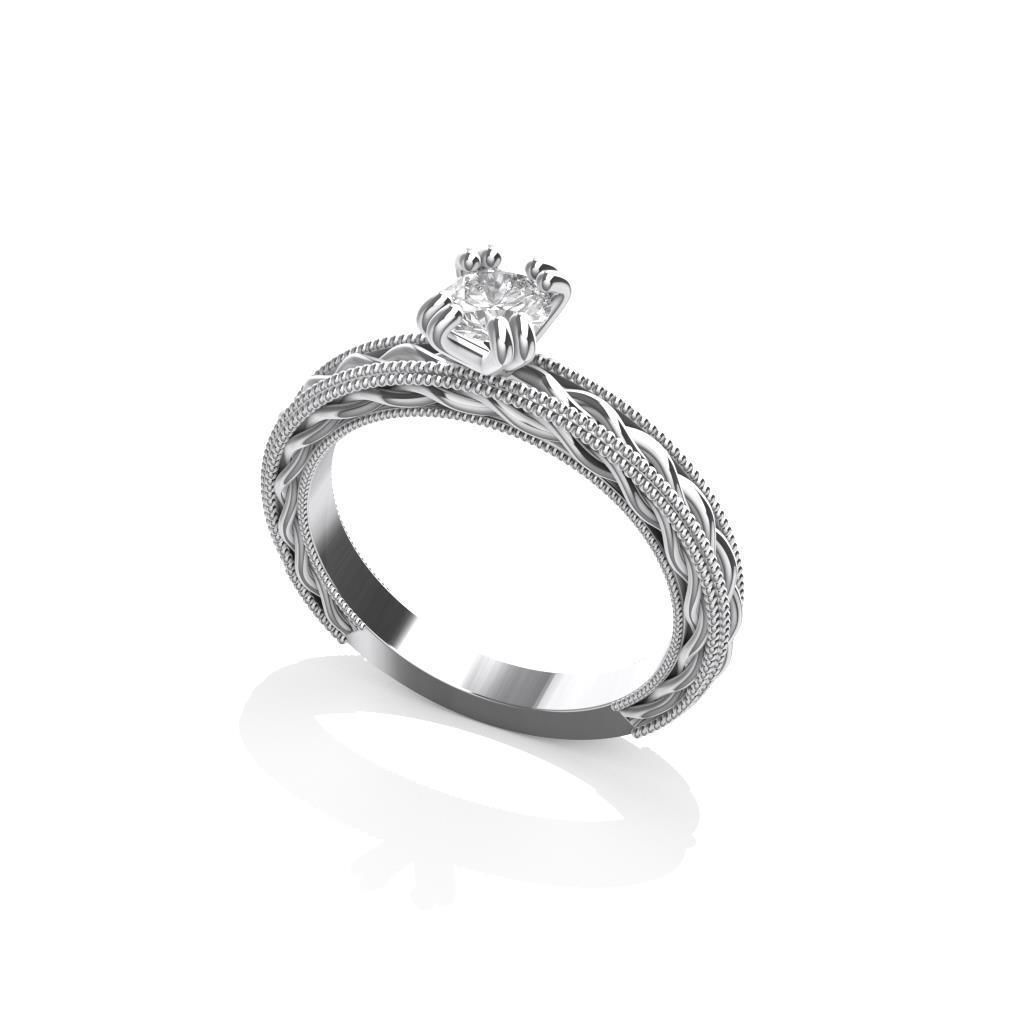Solitaire Engagement Ring 3D print model_1