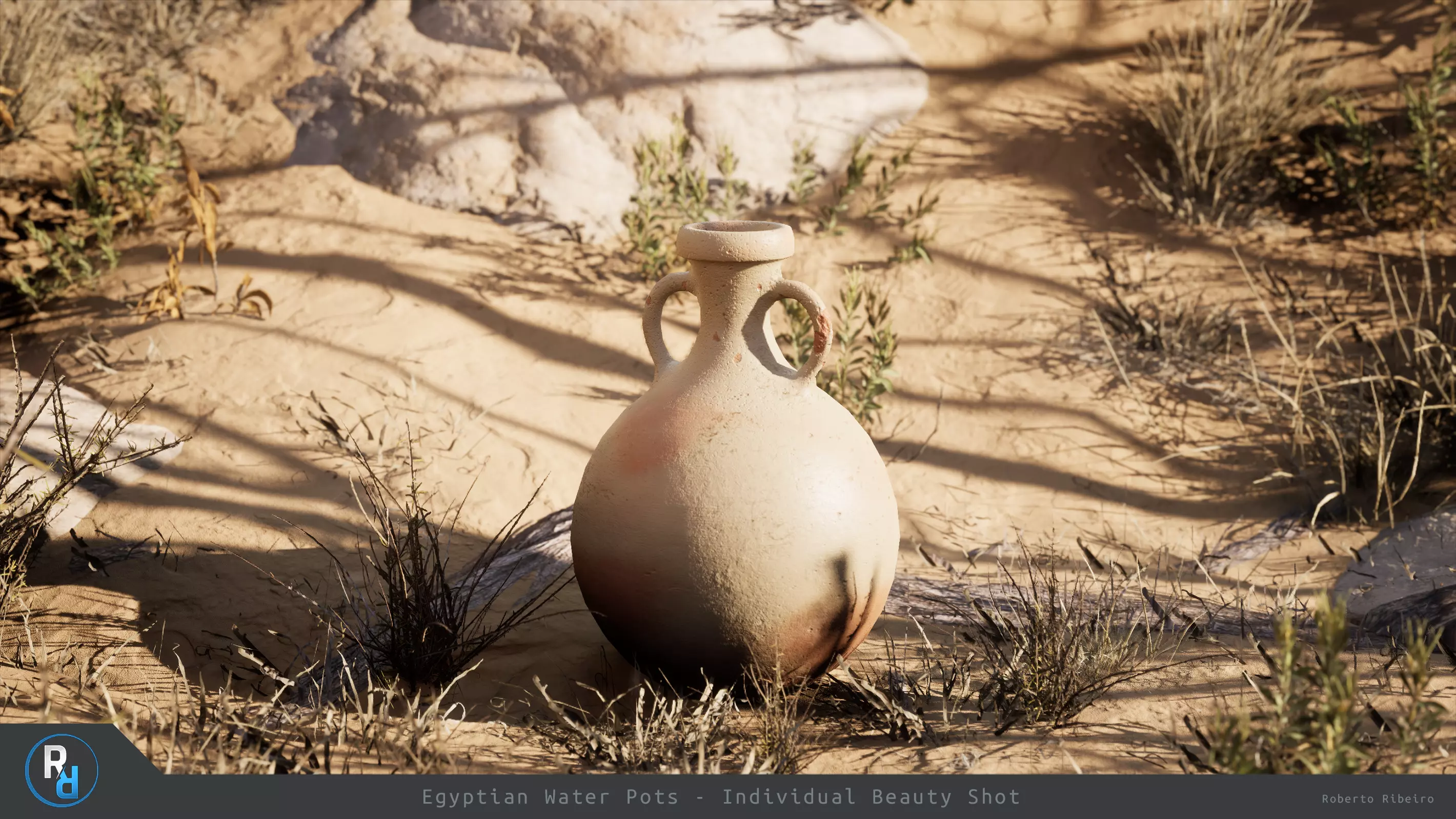 Egyptian Pot D Low-poly 3D model_0