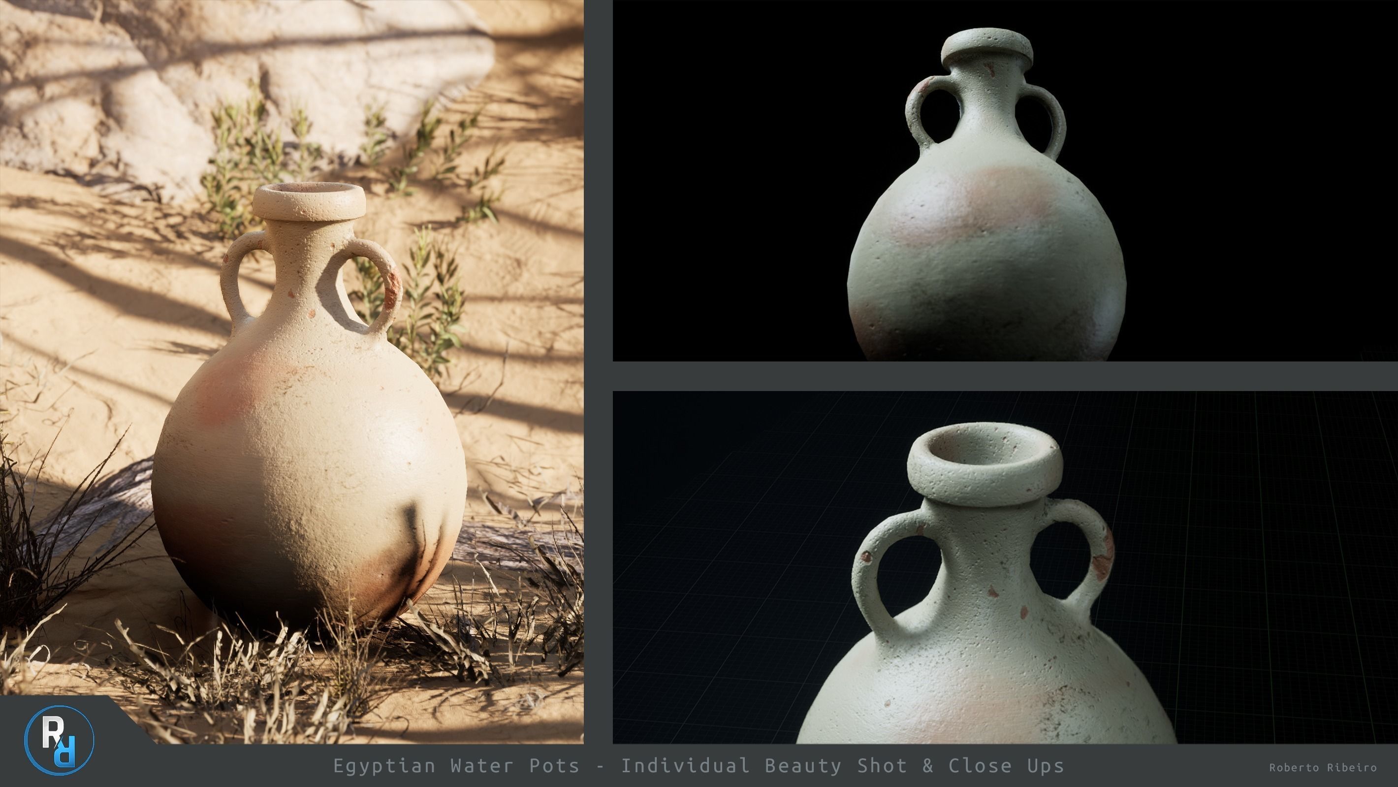 Egyptian Pot D Low-poly 3D model_1