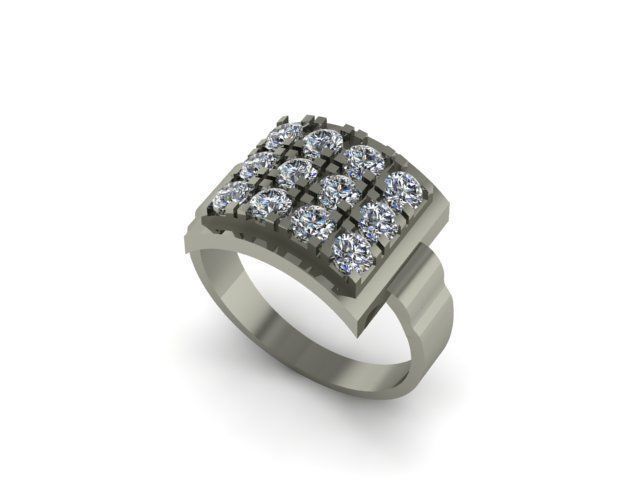 fasion ring for daimonds 3D print model_1