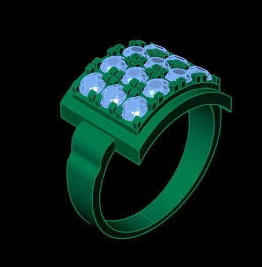 fasion ring for daimonds 3D print model_9