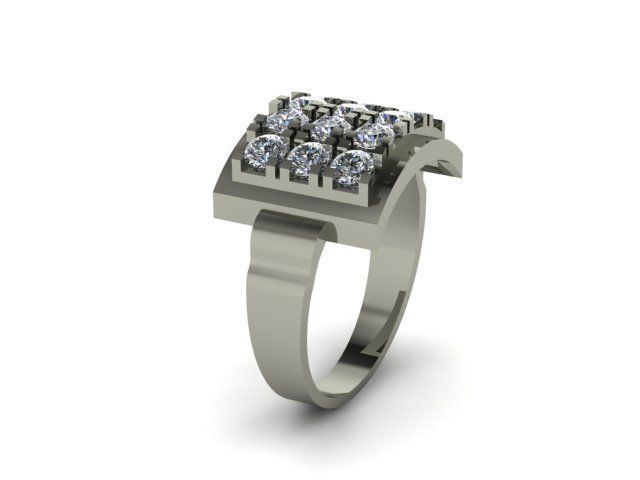 fasion ring for daimonds 3D print model_7