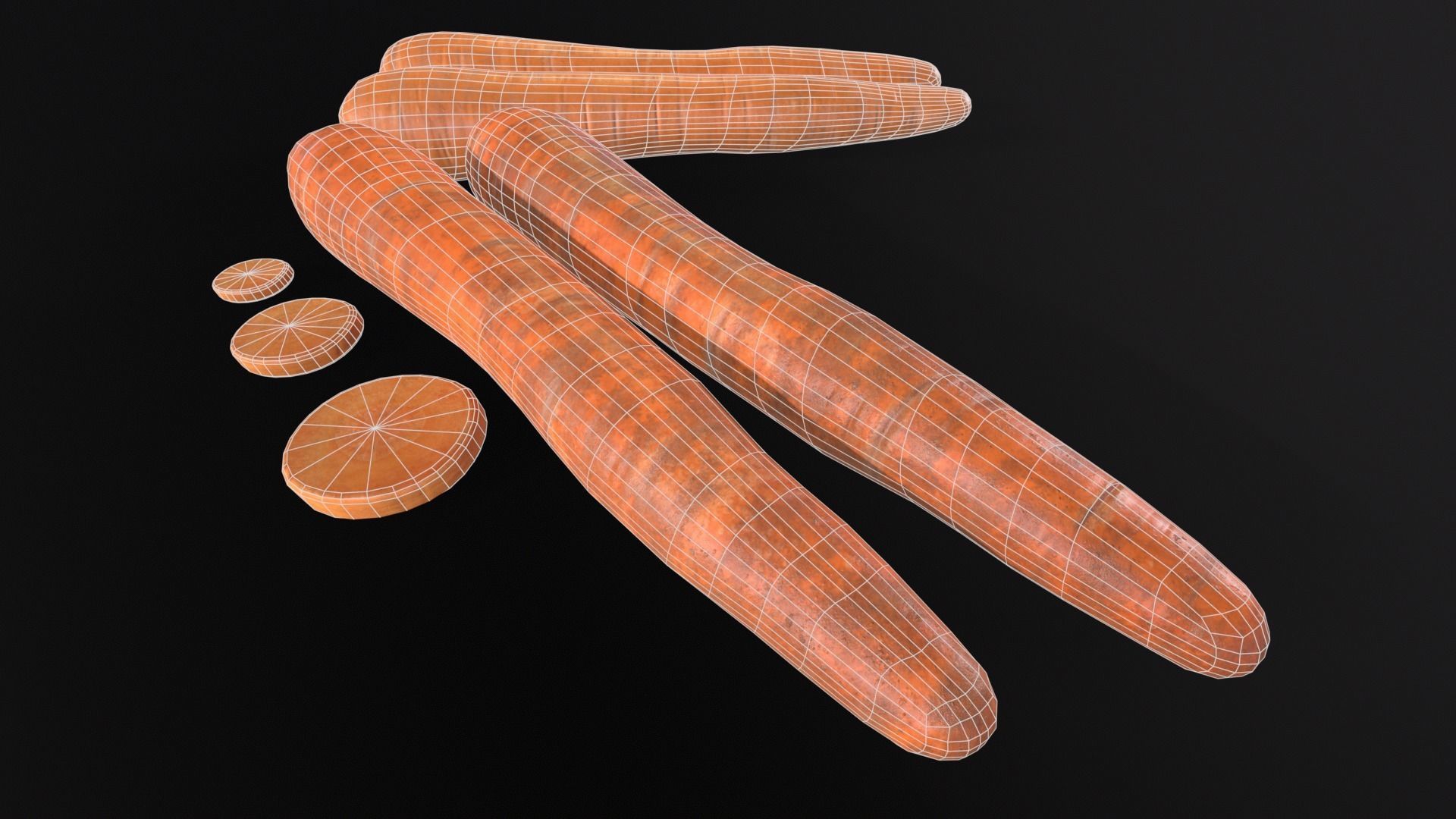 Carrots Low-poly 3D model_11