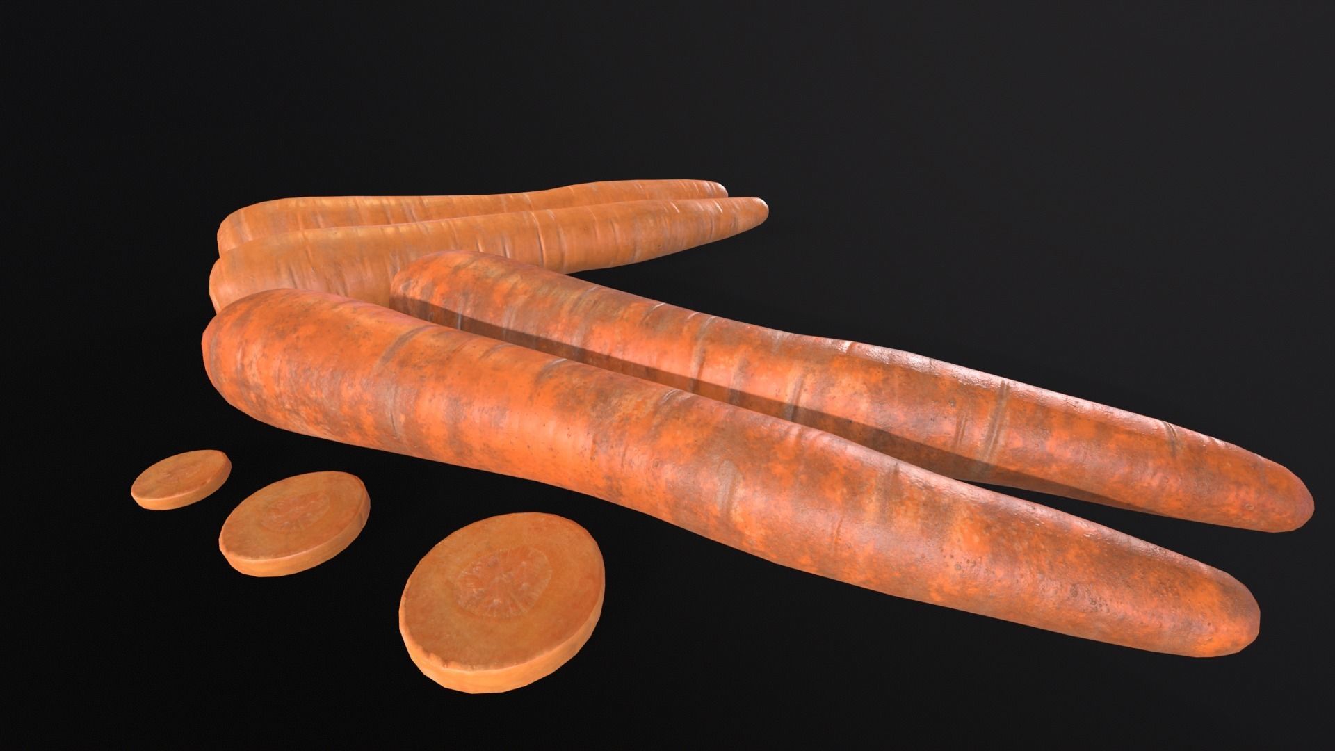 Carrots Low-poly 3D model_8