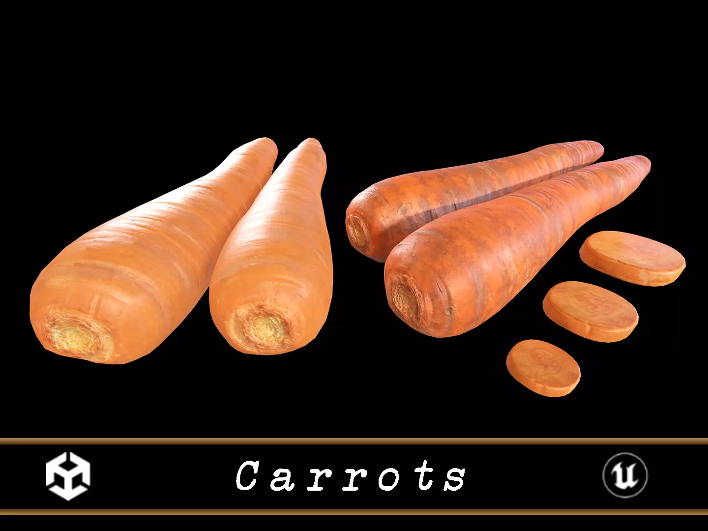 Carrots Low-poly 3D model_0