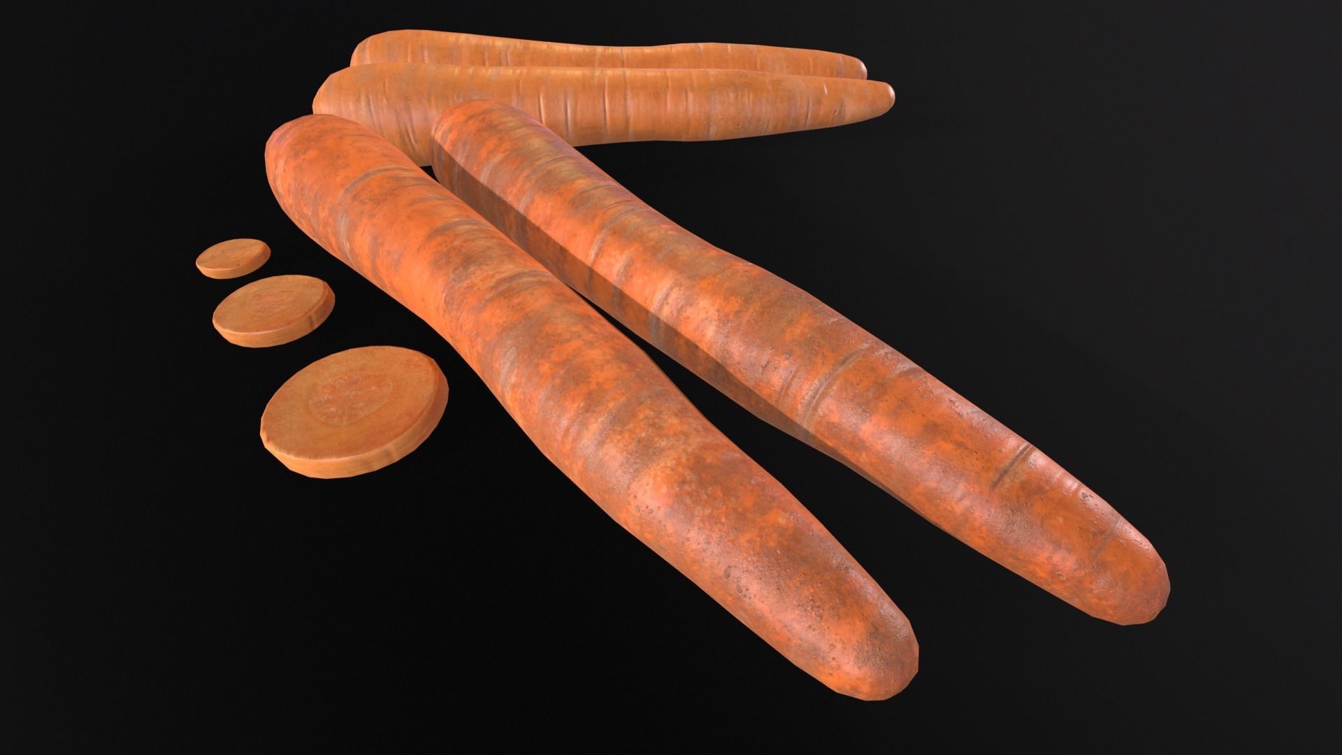 Carrots Low-poly 3D model_10