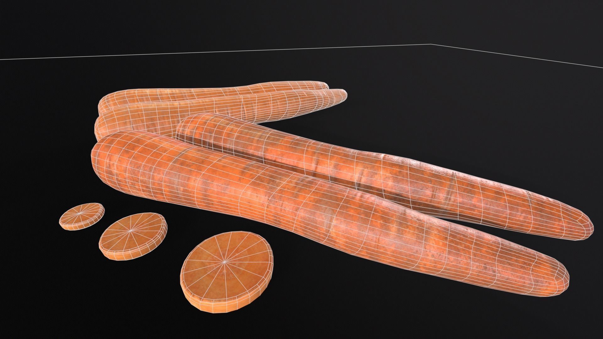 Carrots Low-poly 3D model_9