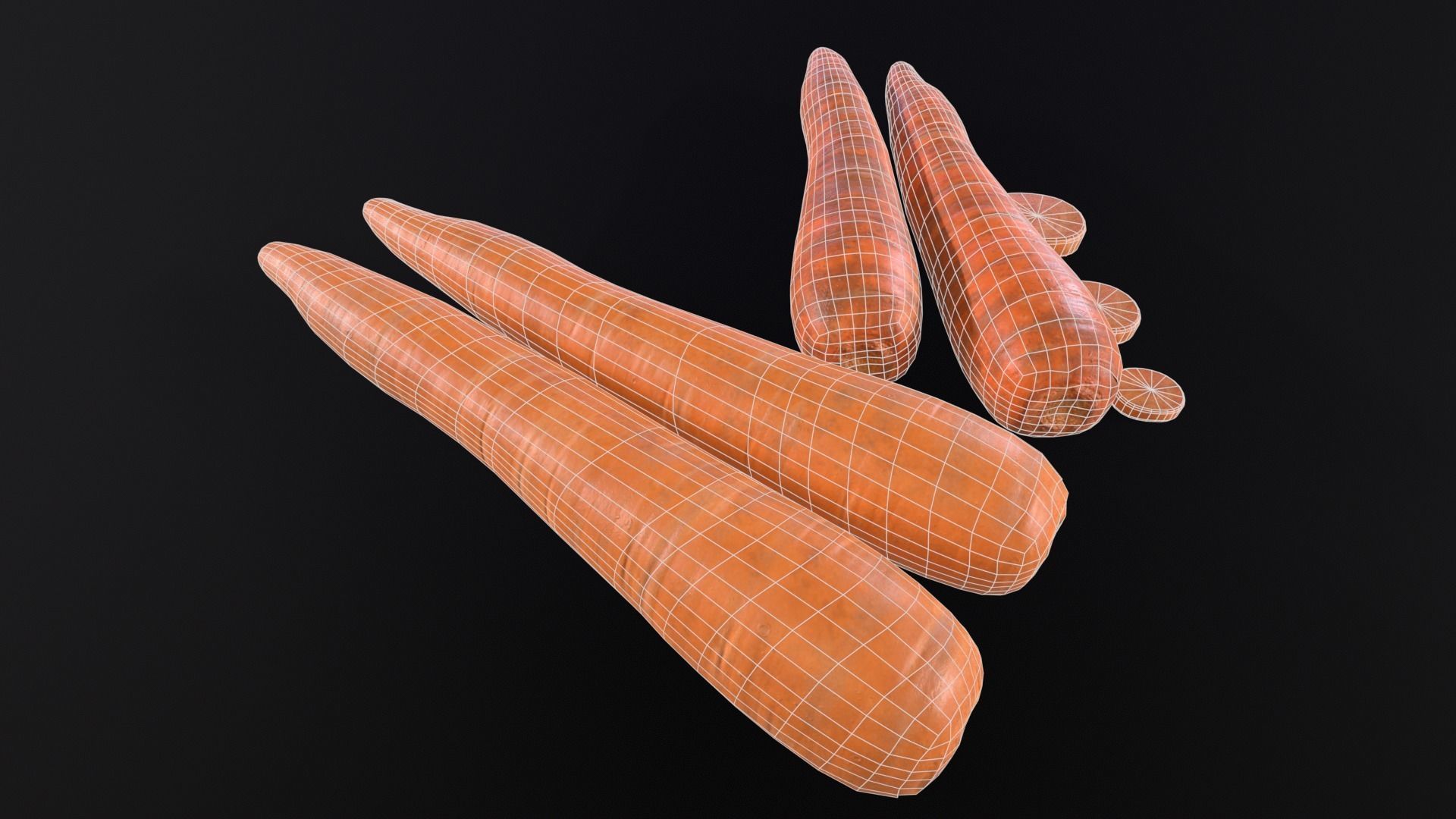 Carrots Low-poly 3D model_21