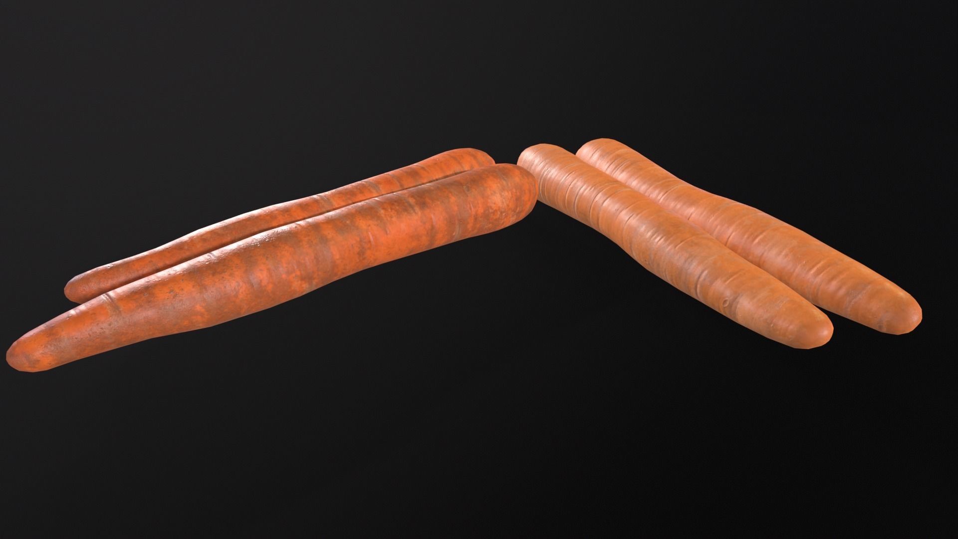Carrots Low-poly 3D model_14