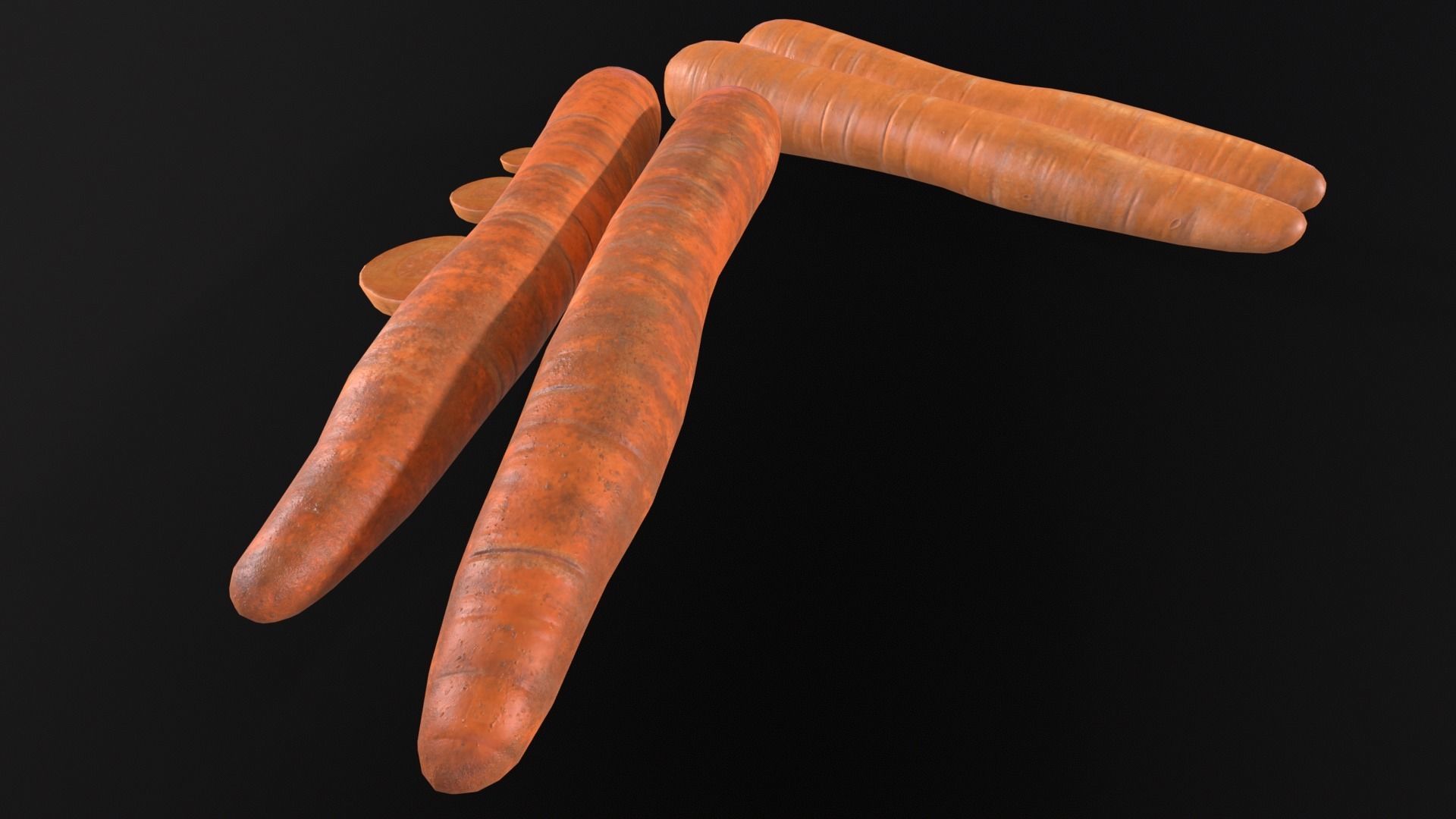 Carrots Low-poly 3D model_12