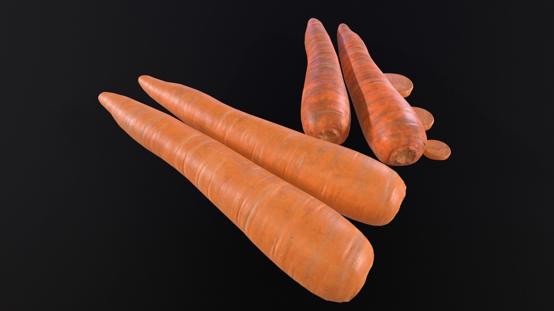 Carrots Low-poly 3D model_20