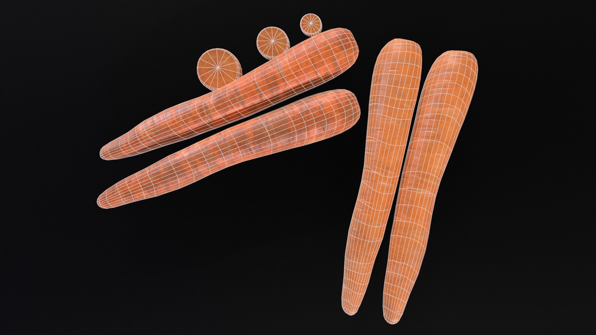 Carrots Low-poly 3D model_17