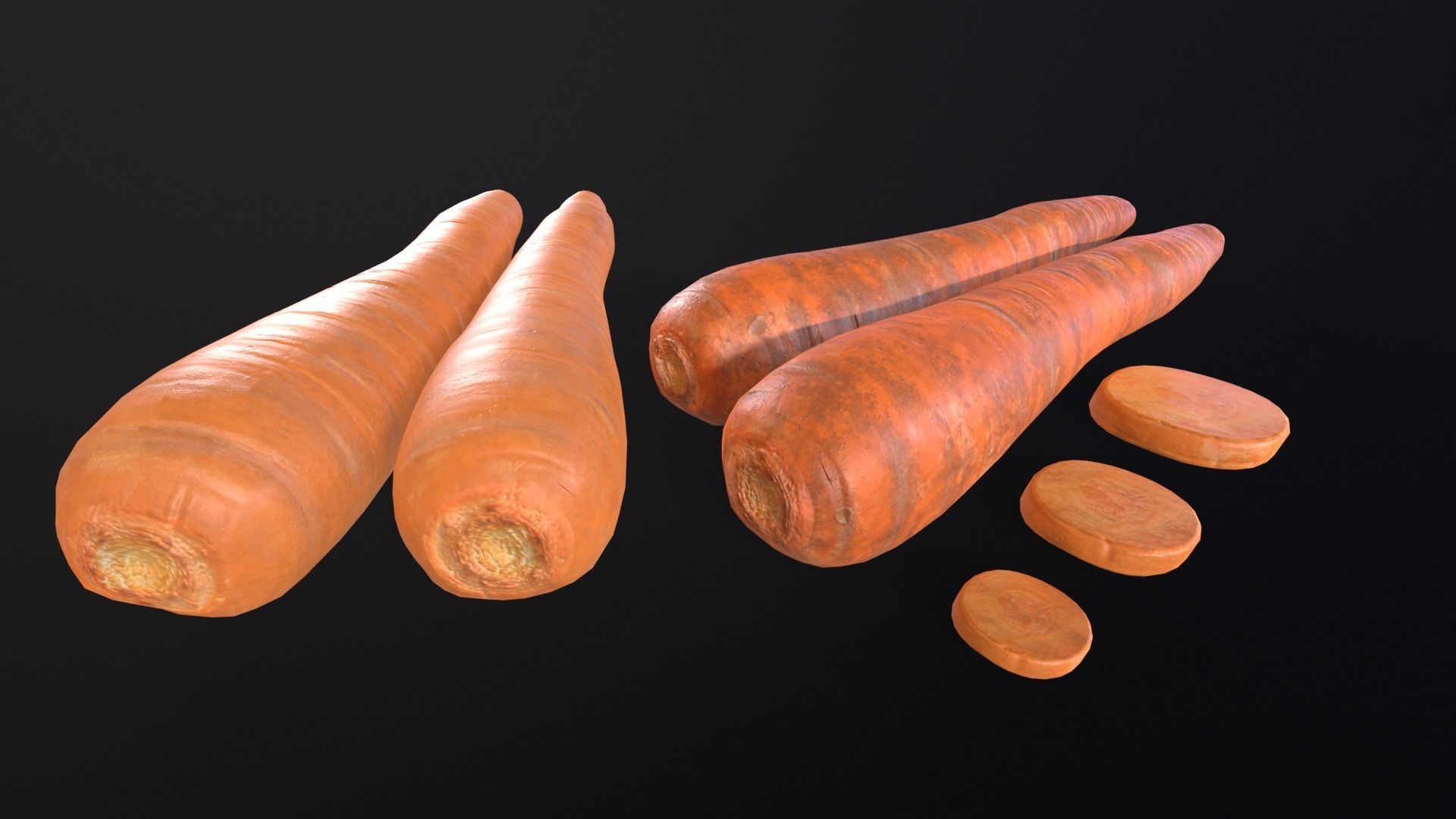 Carrots Low-poly 3D model_2