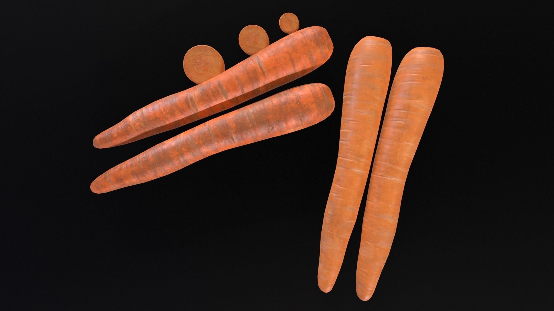 Carrots Low-poly 3D model_16