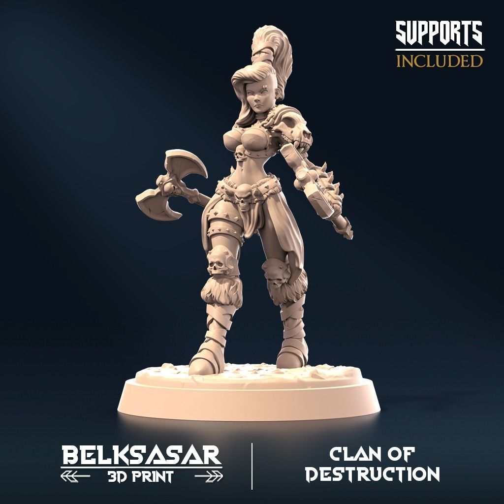 Barbarian of Destruction Set x5 3D print model_3