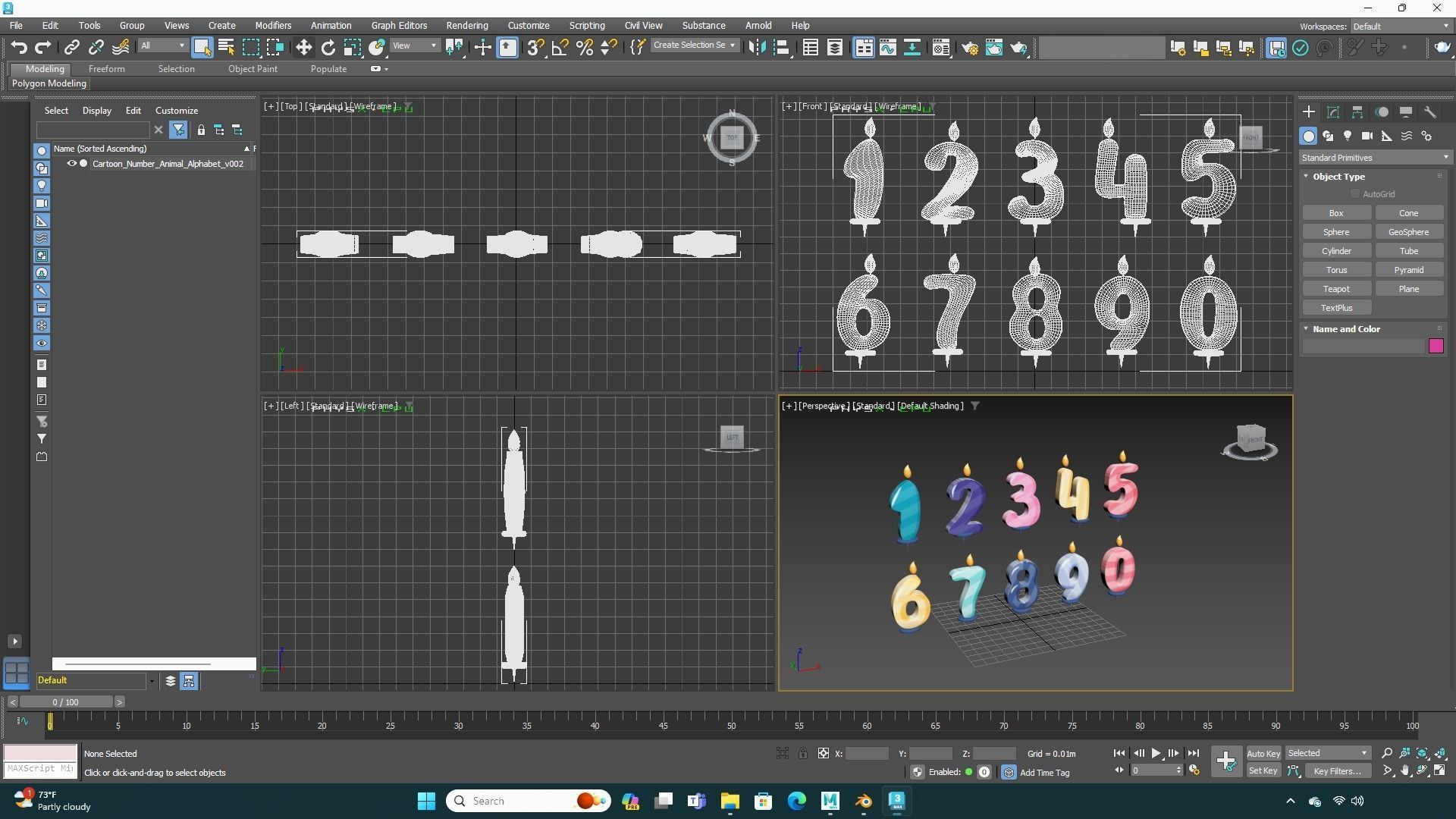 Cartoon Number v002 Low-poly 3D model_8