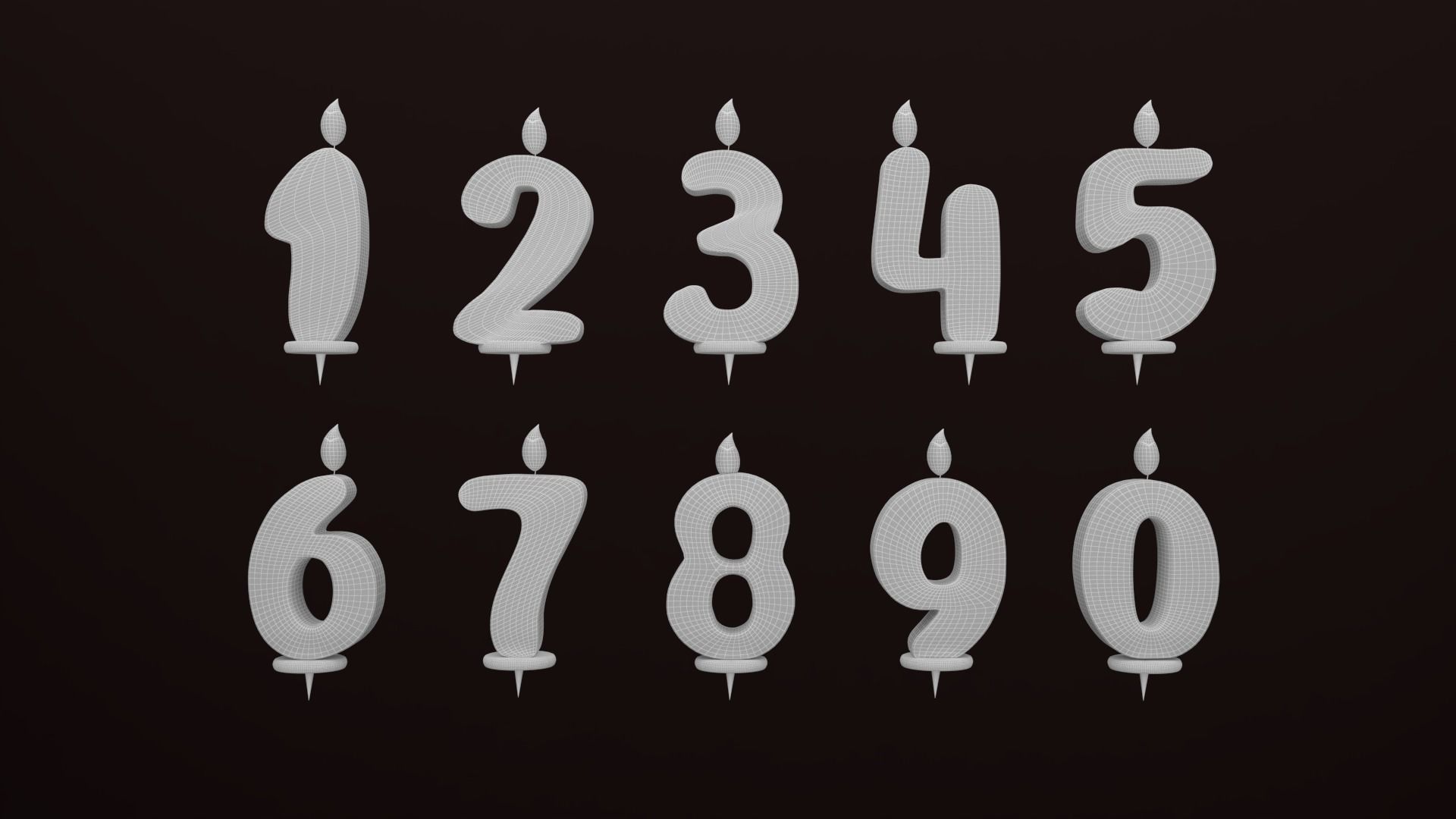 Cartoon Number v002 Low-poly 3D model_9