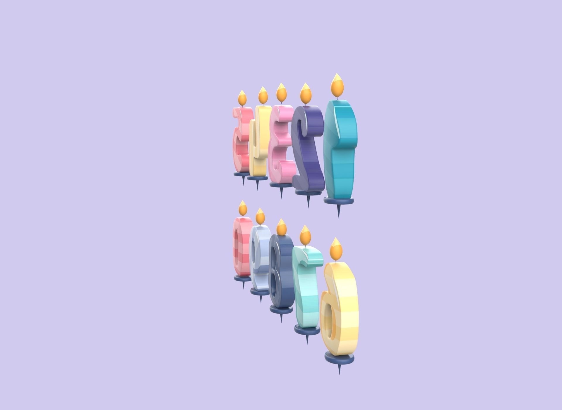 Cartoon Number v002 Low-poly 3D model_6