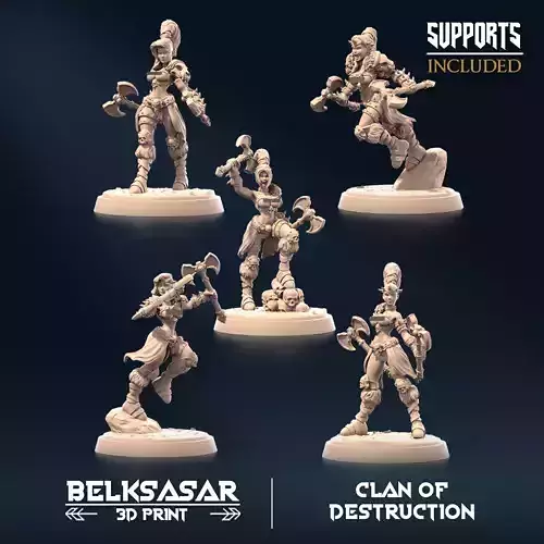 Barbarian of Destruction Set x5  Nude