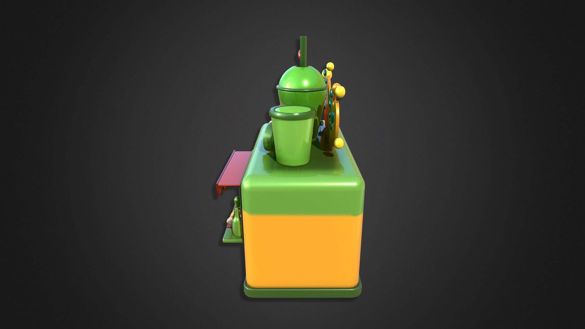 Asset - Cartoons - Food Car - Drinks Car 3D model_6