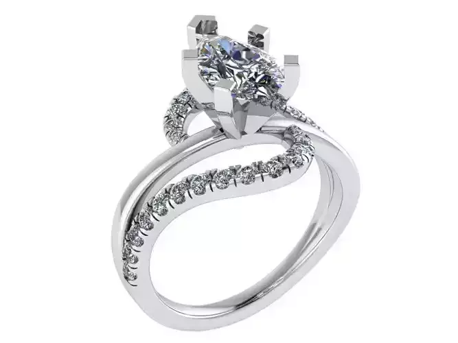 Pear Diamond Tension Ring 0114